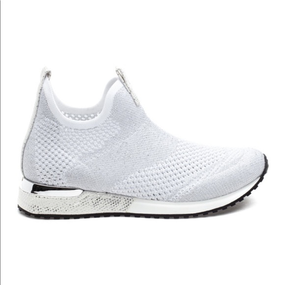 J/SLIDES Shoes - J/SLIDES ORION White Knit Sneaker